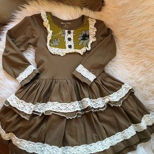 Mustard pie taupe girls tunic